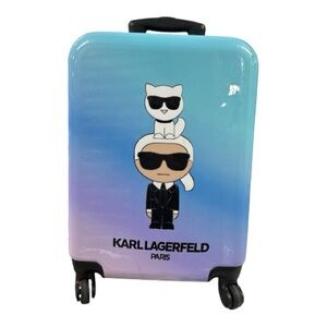Karl Lagerfeld Paris Carry On Luggage 20" Hardcover Spinner Travel Suitcase